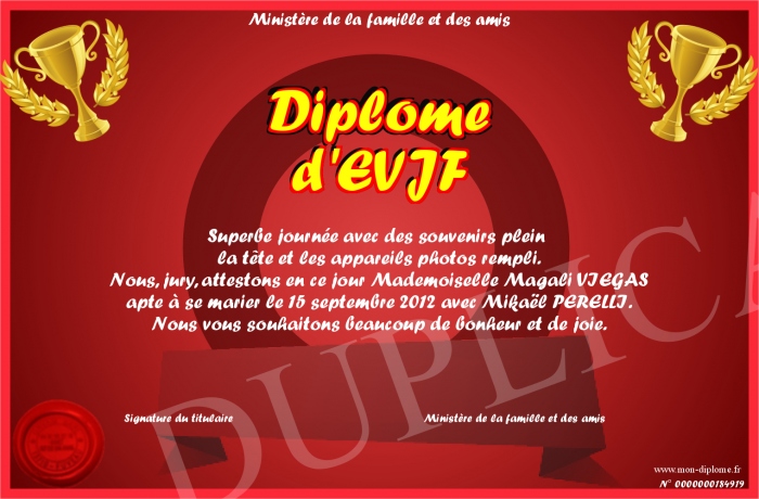 diplome evjf
